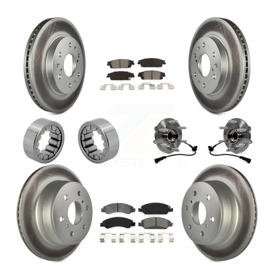 Front Rear Hub Bearing Coat Brake Rotor Pad Shoe Kit (10Pc) For GMC Sierra 1500 Chevrolet KBB-112372