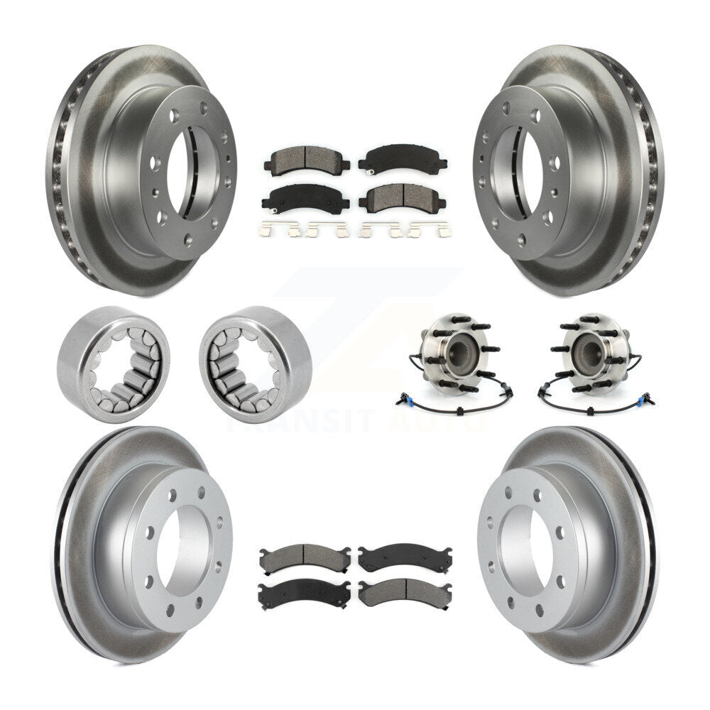 Front Rear Hub Bearing Coated Brake Rotor Pads Shoe Kit (10Pc) For Chevrolet Express 2500 KBB-112439