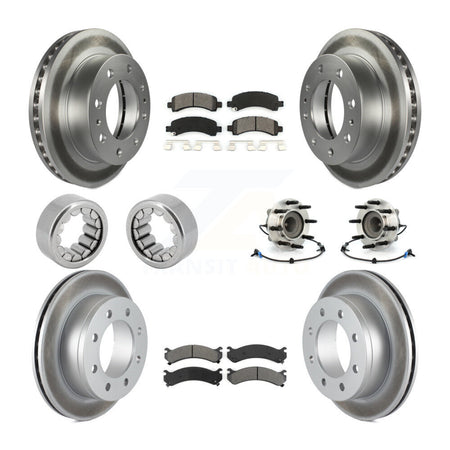 Front Rear Hub Bearing Coated Brake Rotor Pads Shoe Kit (10Pc) For Chevrolet Express 2500 KBB-112439