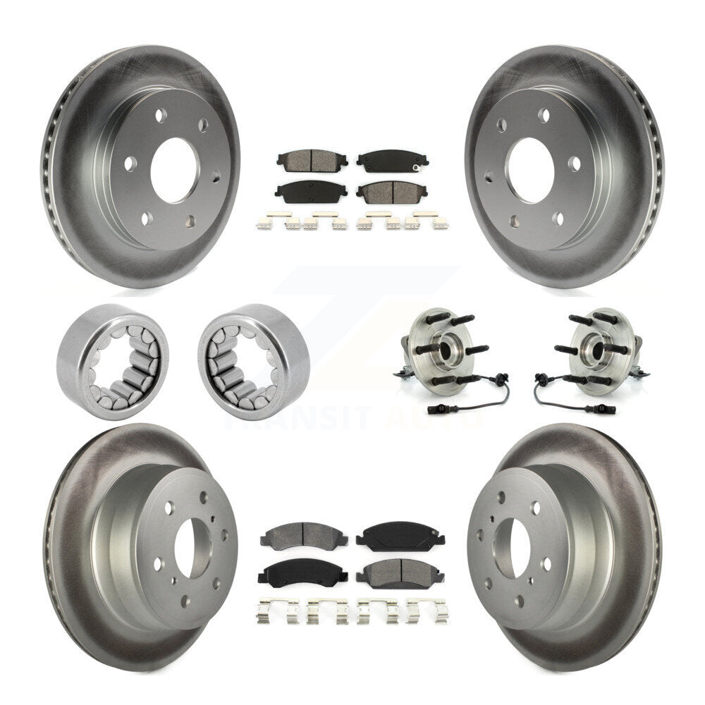Front Rear Hub Bearing Coated Disc Brake Rotor & Pads Shoe Kit (10Pc) For GMC Sierra 1500 KBB-112454