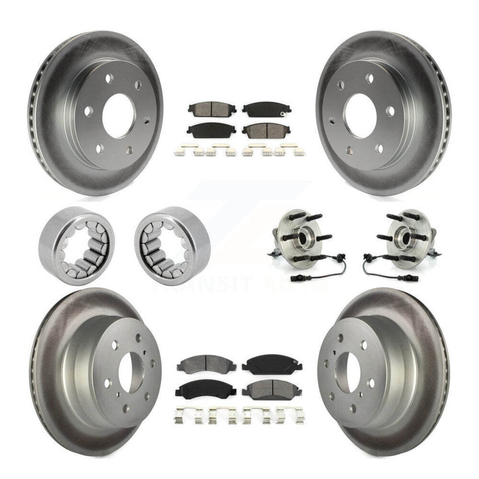 Front Rear Hub Bearing Coated Disc Brake Rotor & Pads Shoe Kit (10Pc) For GMC Sierra 1500 KBB-112454