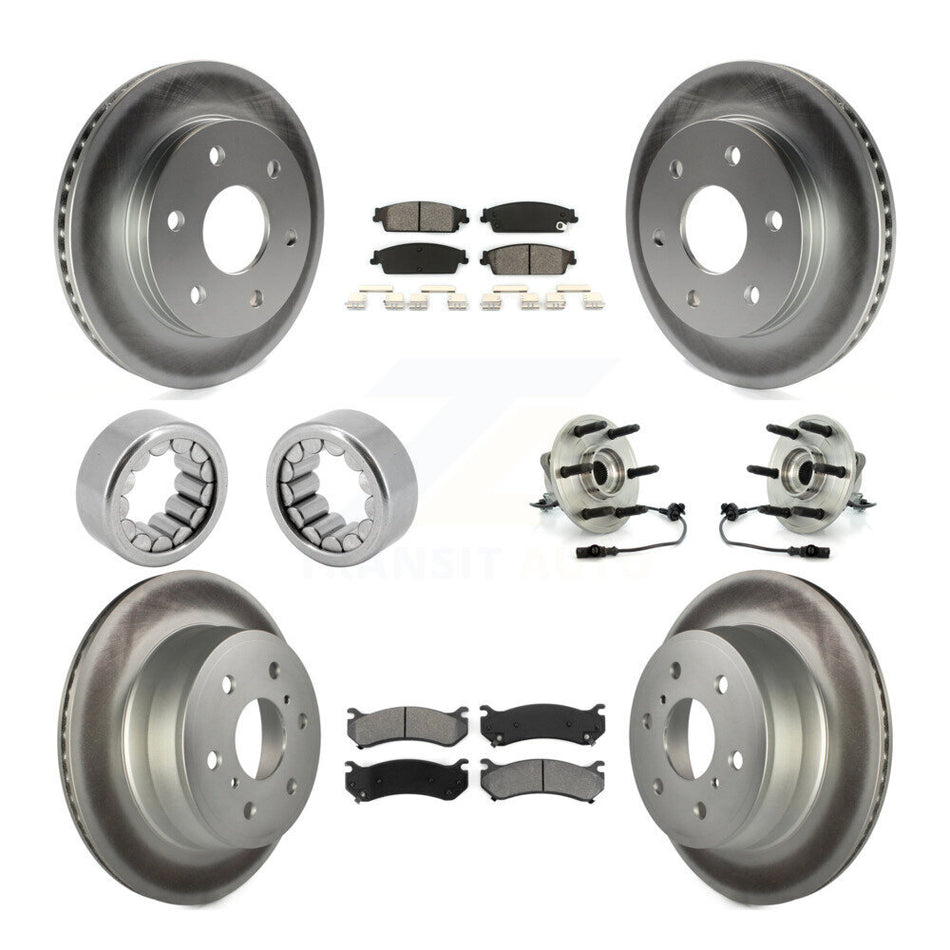 Front Rear Hub Bearing Coat Brake Rotor Pads Shoe Kit (10Pc) For Chevrolet Silverado 1500 KBB-112455