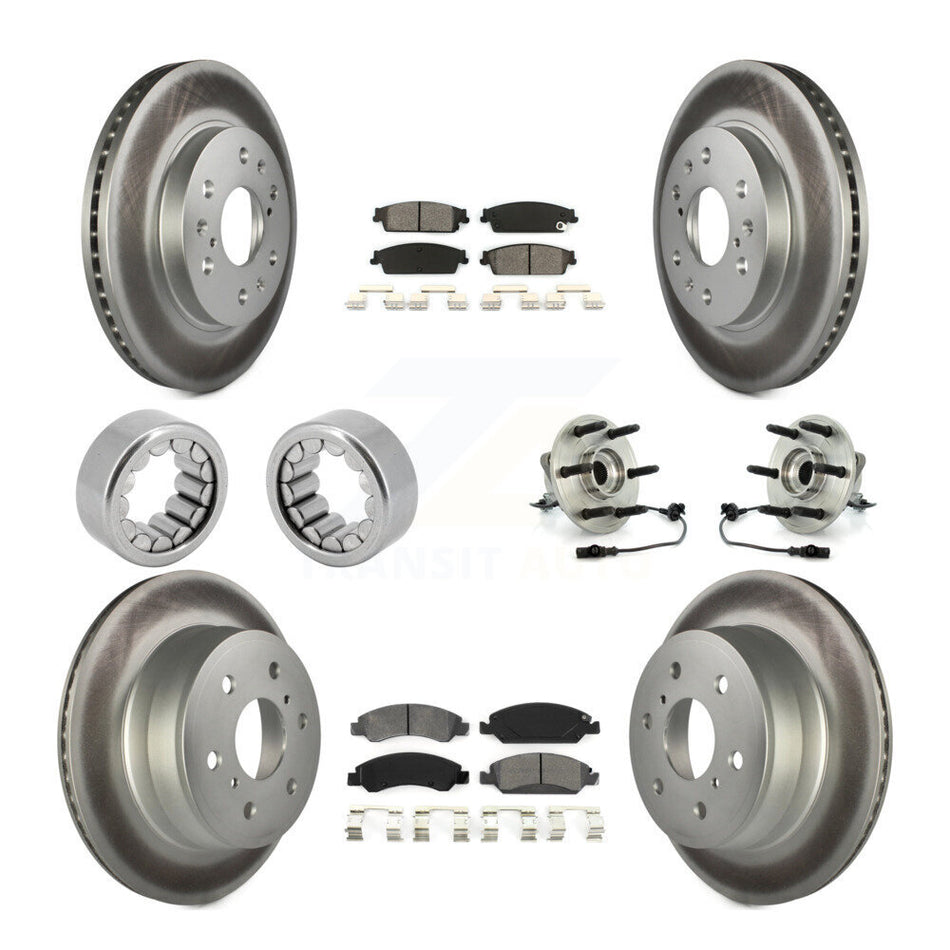 Front Rear Hub Bearing Coat Brake Rotor Pads Shoe Kit (10Pc) For Chevrolet Silverado 1500 KBB-112456