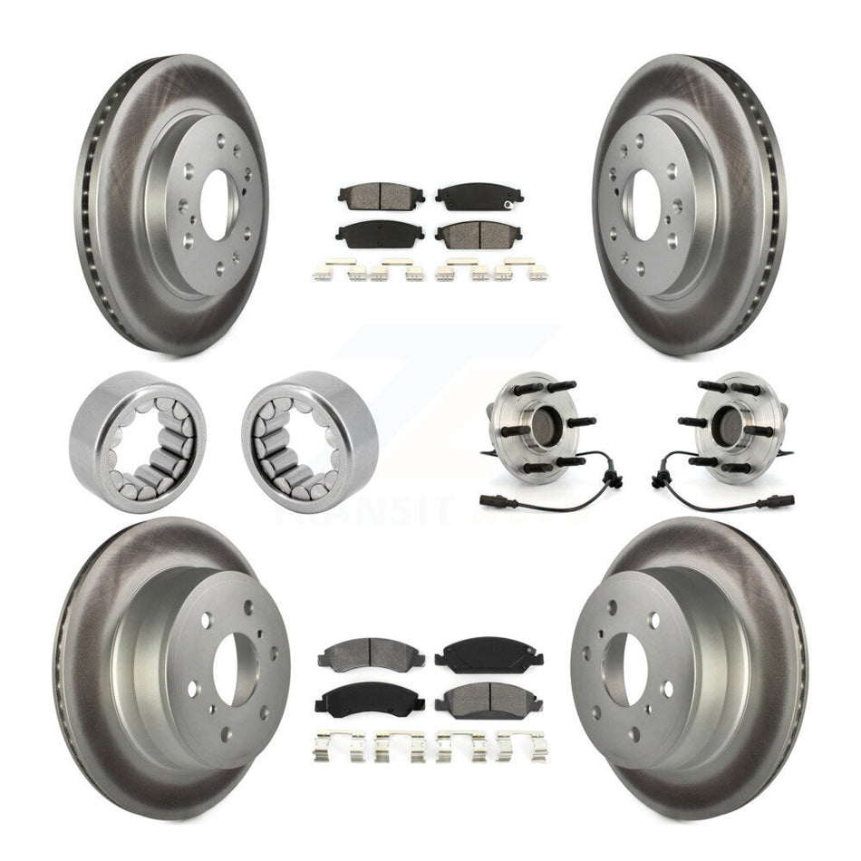 Front Rear Hub Bearing Coat Brake Rotor Pads Shoe Kit (10Pc) For Chevrolet Silverado 1500 KBB-112459