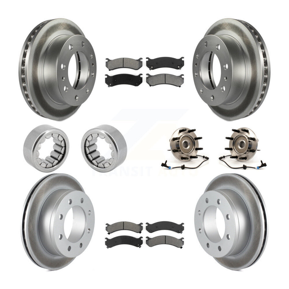 Front Rear Bearing Coated Brake Rotor Pad Shoe Kit (10Pc) For Chevrolet Silverado 2500 HD KBB-112460