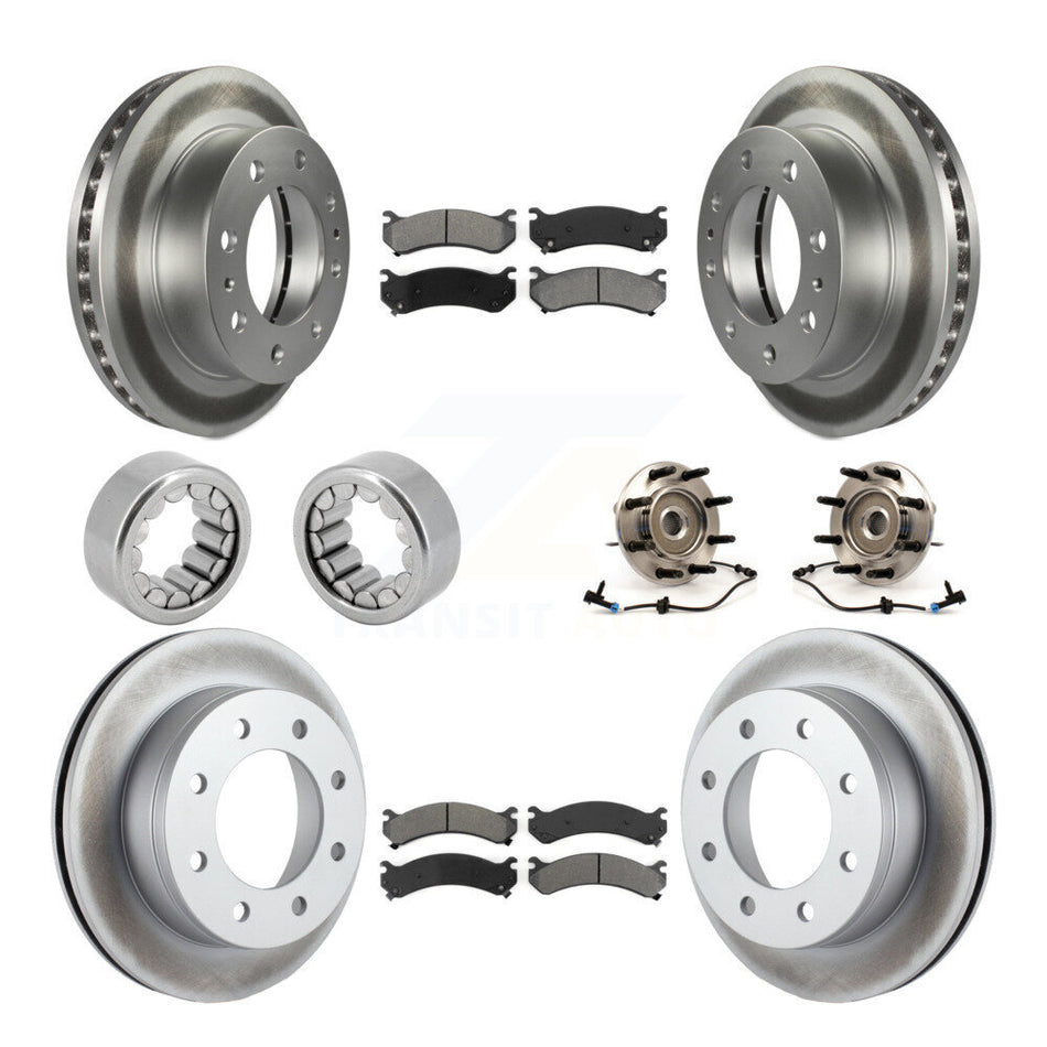 Front Rear Hub Bearing Coat Brake Rotor Pads Shoe Kit (10Pc) For Hummer H2 Chevrolet 2500 KBB-112461