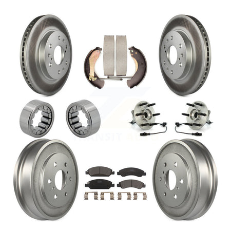 Front Rear Hub Bearing Coat Brake Rotor Pads Shoe Kit (10Pc) For Chevrolet Silverado 1500 KBB-112491