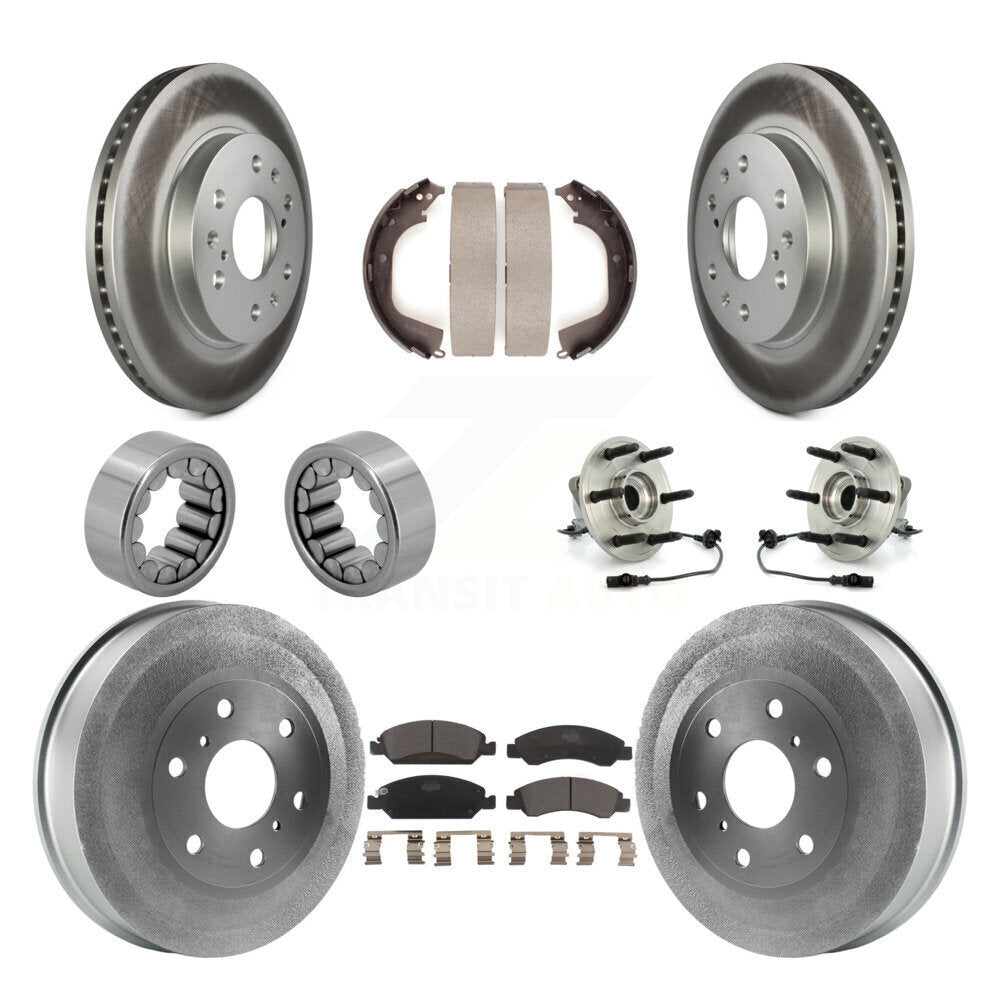 Front Rear Hub Bearing Coat Brake Rotor Pad Shoe Kit (10Pc) For GMC Sierra 1500 Chevrolet KBB-112494