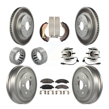 Front Rear Hub Bearing Coat Brake Rotor Pads Shoe Kit (10Pc) For Chevrolet Silverado 1500 KBB-112497