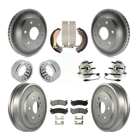 Front Rear Hub Bearing Coat Brake Rotor Pads Shoe Kit (10Pc) For Chevrolet Silverado 1500 KBB-112512