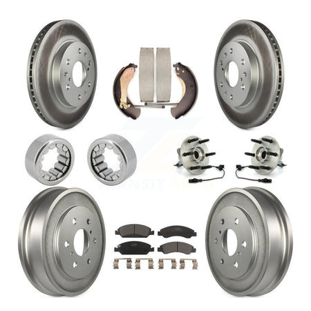 Front Rear Hub Bearing Coat Brake Rotor Pads Shoe Kit (10Pc) For Chevrolet Silverado 1500 KBB-112513