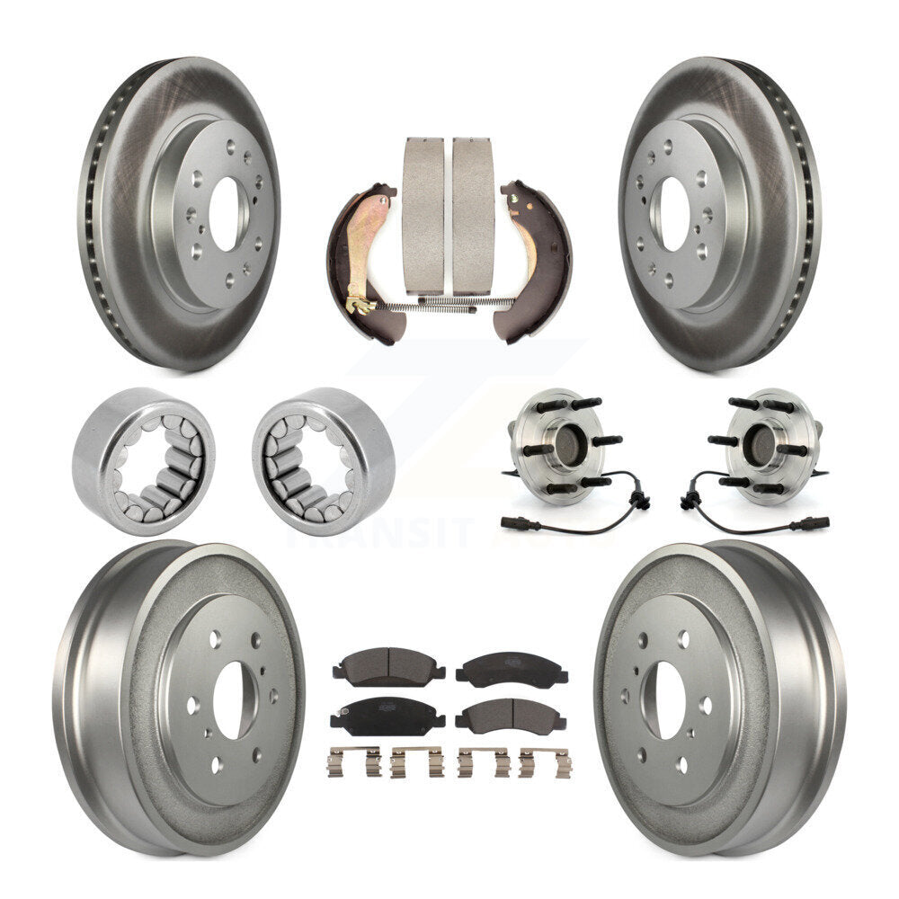 Front Rear Hub Bearing Coat Brake Rotor Pads Shoe Kit (10Pc) For Chevrolet Silverado 1500 KBB-112515
