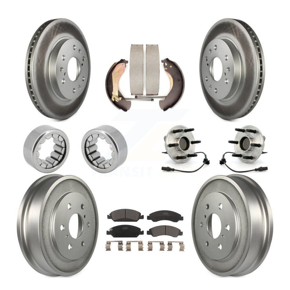 Front Rear Hub Bearing Coat Brake Rotor Pads Shoe Kit (10Pc) For Chevrolet Silverado 1500 KBB-112515