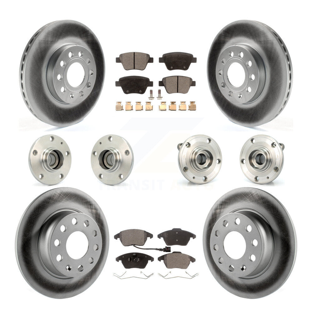 Front Rear Hub Bearing Coated Disc Brake Rotors And Pads Kit (10Pc) For Volkswagen Beetle KBB-112630