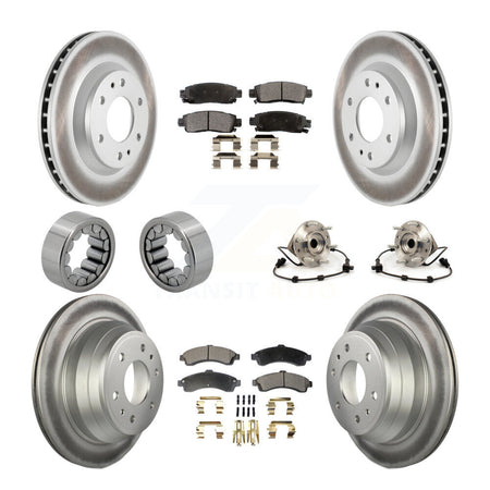 Front Rear Hub Bearing Coat Brake Rotor Pad Shoe Kit (10Pc) For GMC Envoy Chevrolet Buick KBB-112954