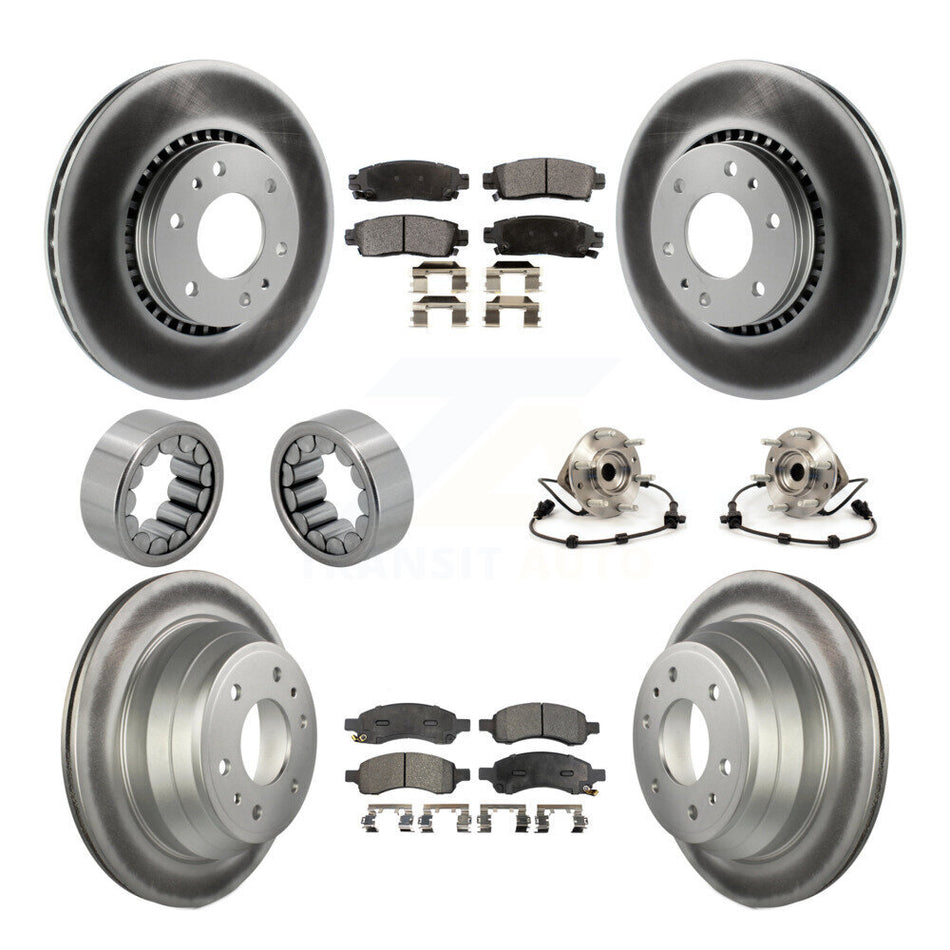 Front Rear Hub Bearing Coat Brake Rotor Pad Shoe Kit (10Pc) For Chevrolet Trailblazer GMC KBB-112955