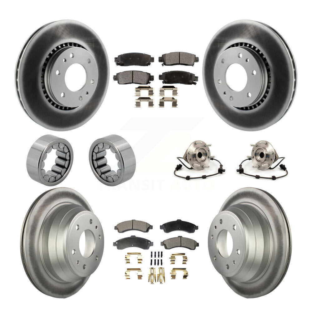 Front Rear Hub Bearing Coat Brake Rotor Pad Shoe Kit (10Pc) For Chevrolet GMC Trailblazer KBB-112956