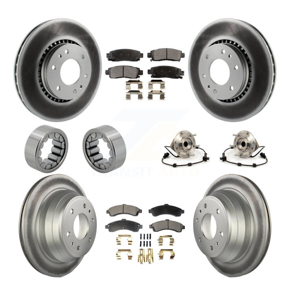 Front Rear Hub Bearing Coat Brake Rotor Pad Shoe Kit (10Pc) For Chevrolet GMC Trailblazer KBB-112956