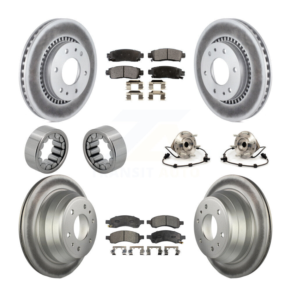 Front Rear Hub Bearing Coat Brake Rotor Pad Shoe Kit (10Pc) For Chevrolet Trailblazer GMC KBB-112957