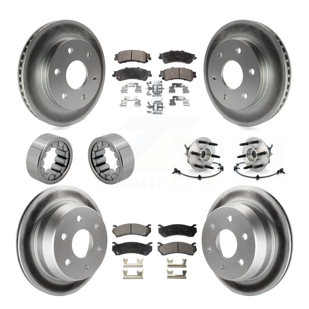 Front Rear Hub Bearing Coat Brake Rotor Pads Shoe Kit (10Pc) For Chevrolet Silverado 1500 KBB-112958