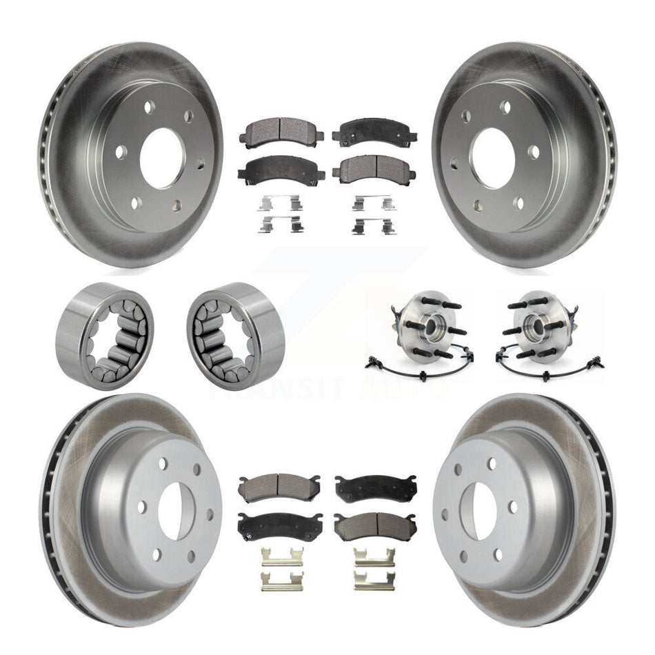 Front Rear Hub Bearing Coated Brake Rotor Pads Shoe Kit (10Pc) For Chevrolet Express 1500 KBB-112962