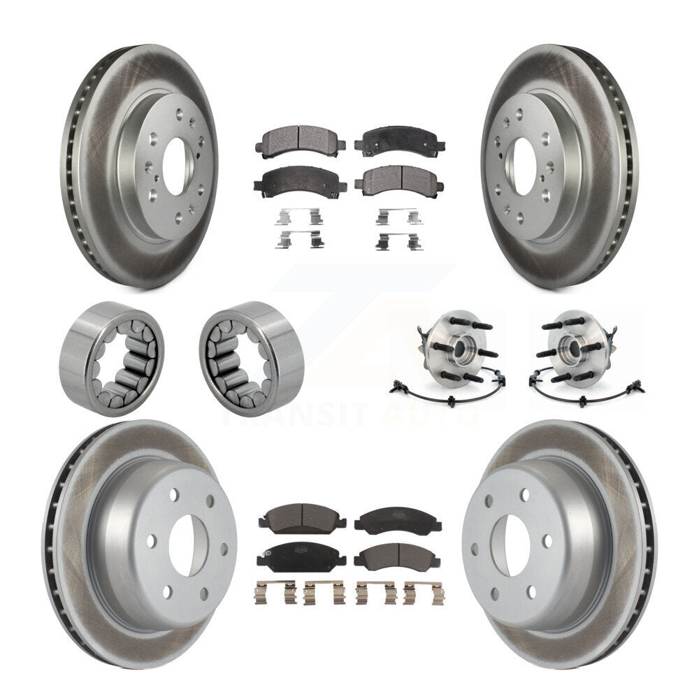 Front Rear Hub Bearing Coated Brake Rotor Pads Shoe Kit (10Pc) For Chevrolet Express 1500 KBB-112963