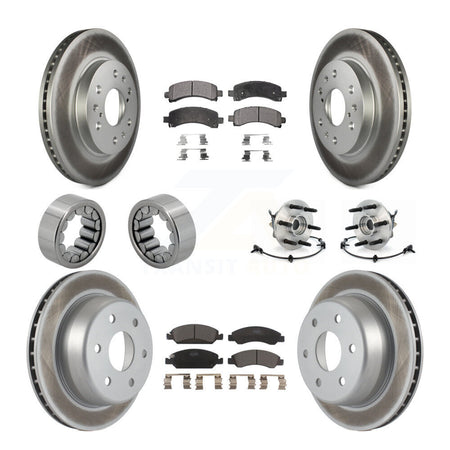 Front Rear Hub Bearing Coated Brake Rotor Pads Shoe Kit (10Pc) For Chevrolet Express 1500 KBB-112963