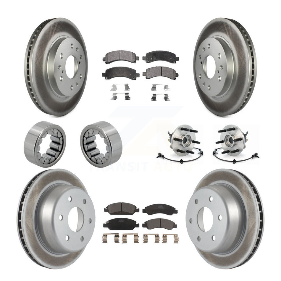 Front Rear Hub Bearing Coated Brake Rotor Pads Shoe Kit (10Pc) For Chevrolet Express 1500 KBB-112963