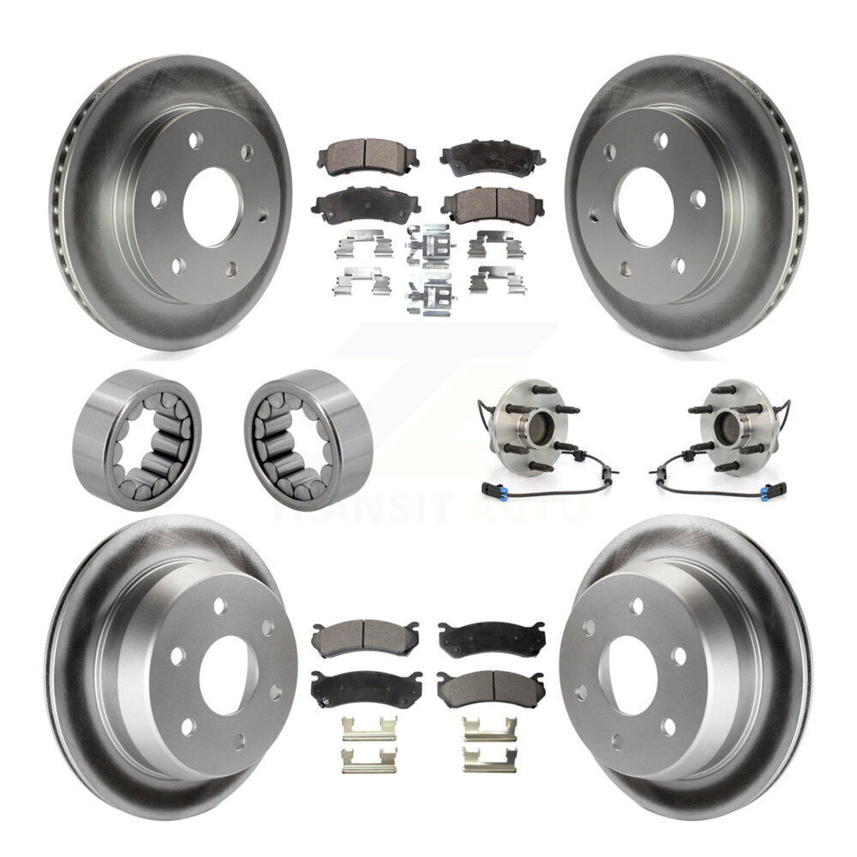 Front Rear Hub Bearing Coated Brake Rotor Pad Shoe Kit (10Pc) For Chevrolet Astro GMC RWD KBB-112964