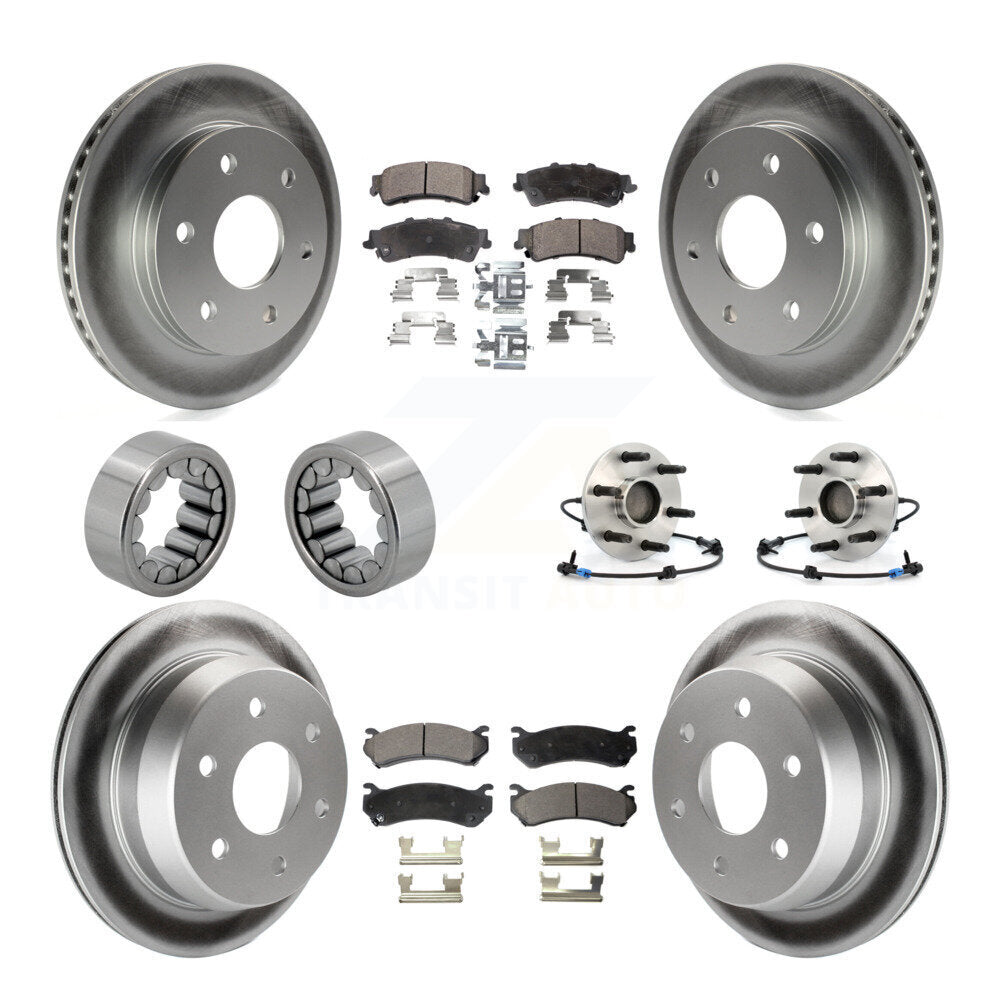 Front Rear Hub Bearing Coat Brake Rotor Pads Shoe Kit (10Pc) For Chevrolet Silverado 1500 KBB-112965