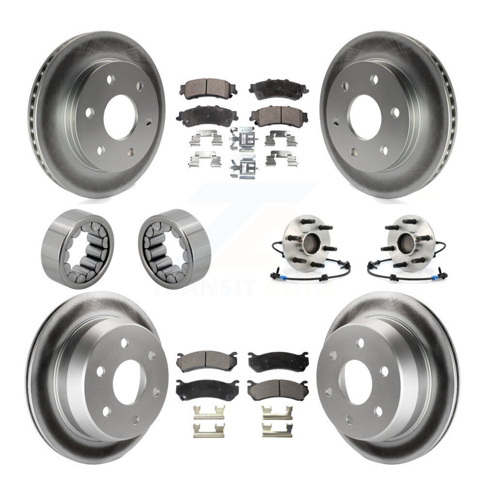 Front Rear Hub Bearing Coat Brake Rotor Pads Shoe Kit (10Pc) For Chevrolet Silverado 1500 KBB-112965