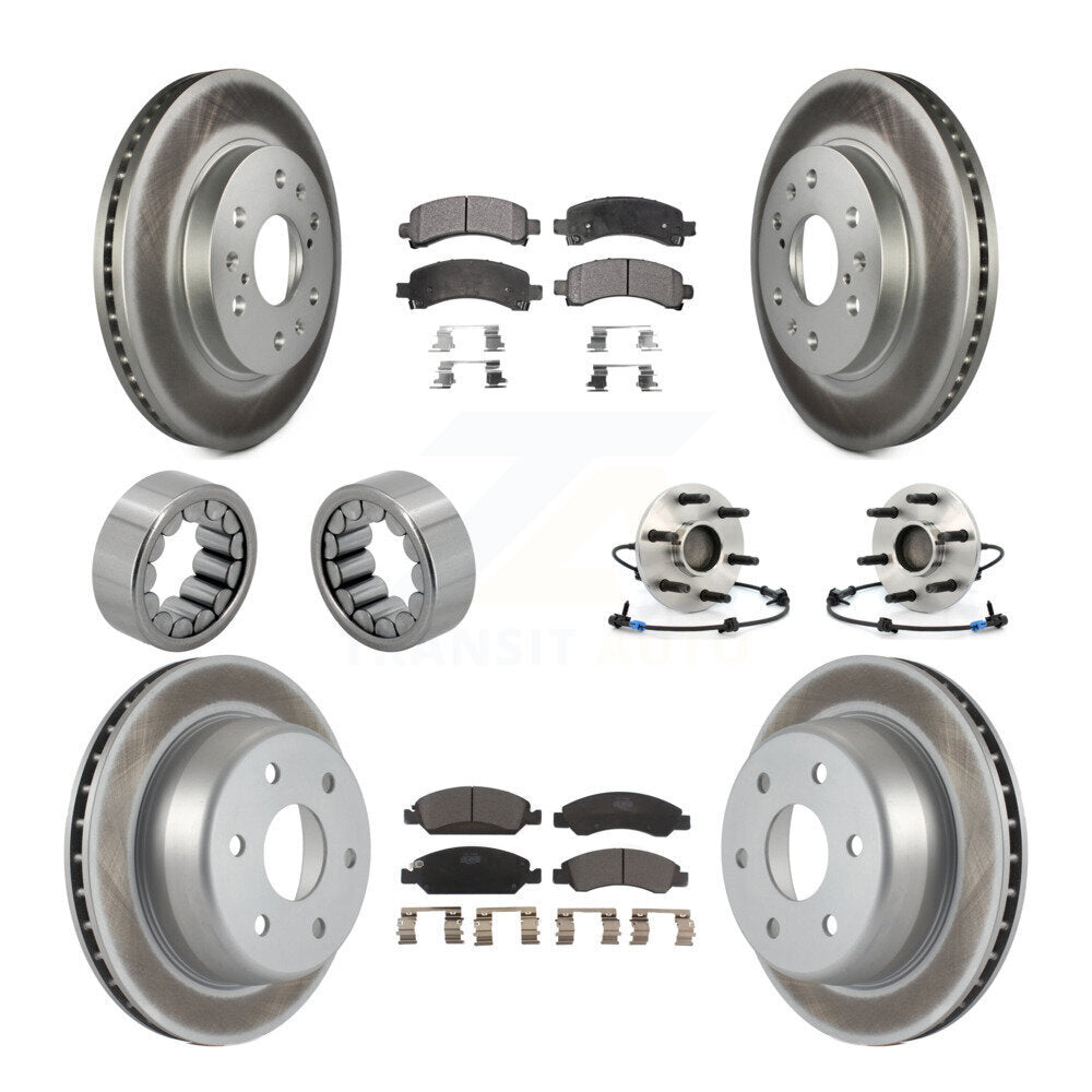 Front Rear Hub Bearing Coated Brake Rotor Pads Shoe Kit (10Pc) For Chevrolet Express 1500 KBB-112970