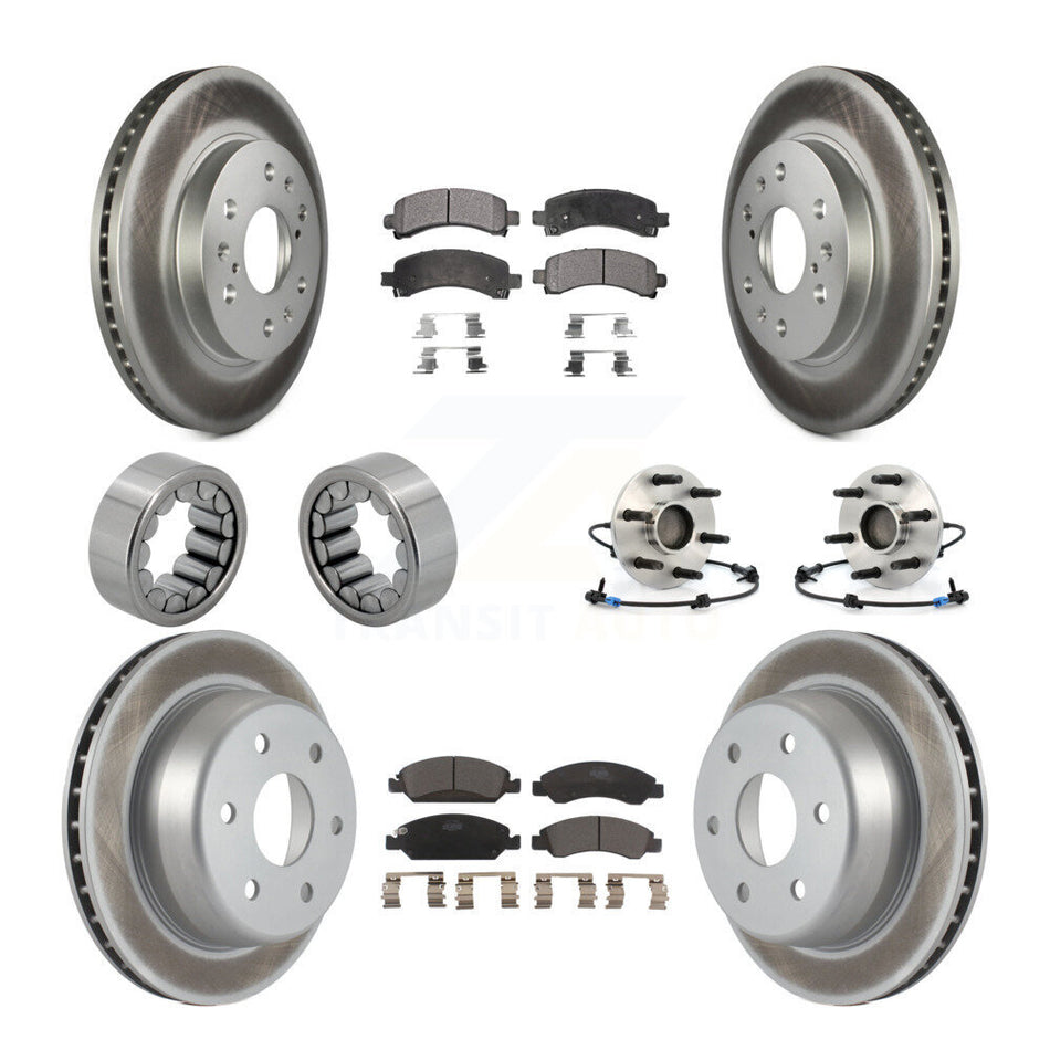 Front Rear Hub Bearing Coated Brake Rotor Pads Shoe Kit (10Pc) For Chevrolet Express 1500 KBB-112970