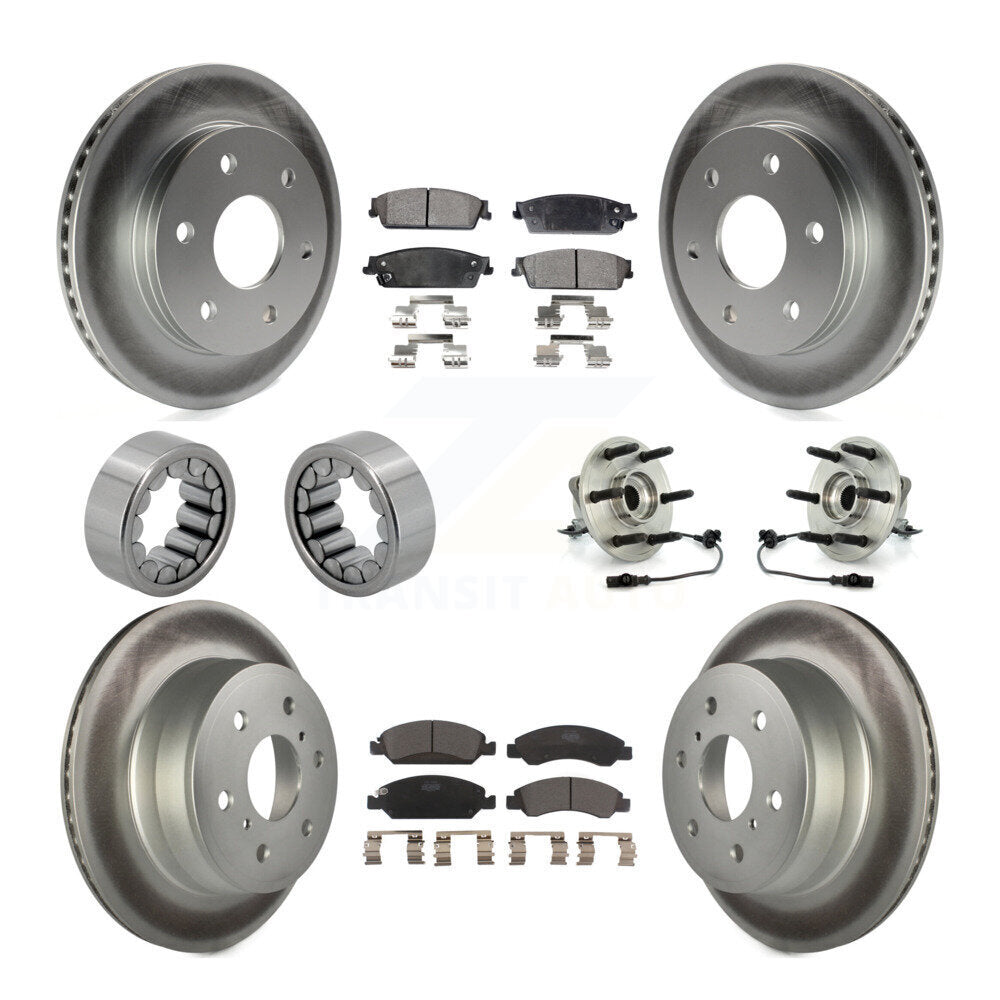 Front Rear Hub Bearing Coated Disc Brake Rotor & Pads Shoe Kit (10Pc) For GMC Sierra 1500 KBB-112972