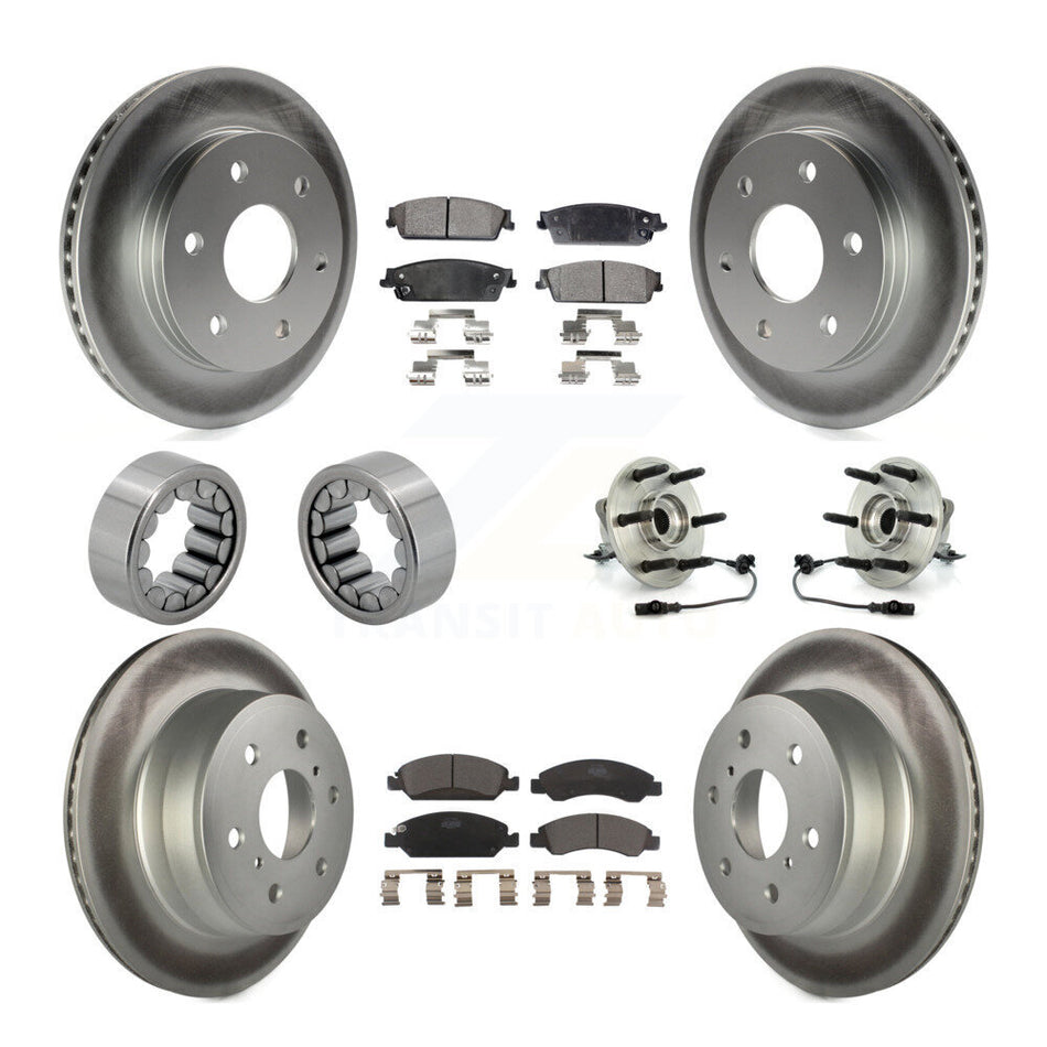Front Rear Hub Bearing Coated Disc Brake Rotor & Pads Shoe Kit (10Pc) For GMC Sierra 1500 KBB-112972