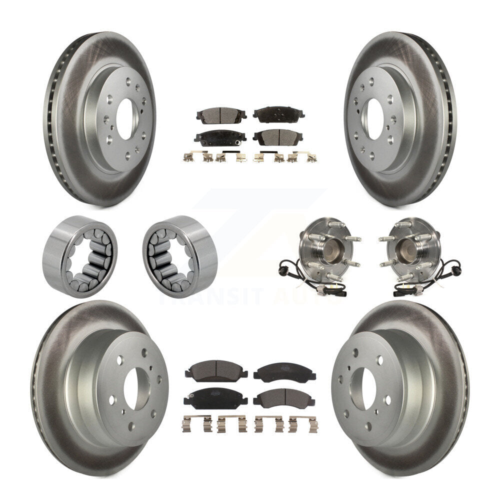 Front Rear Hub Bearing Coat Brake Rotor Pad Shoe Kit (10Pc) For GMC Sierra 1500 Chevrolet KBB-112982
