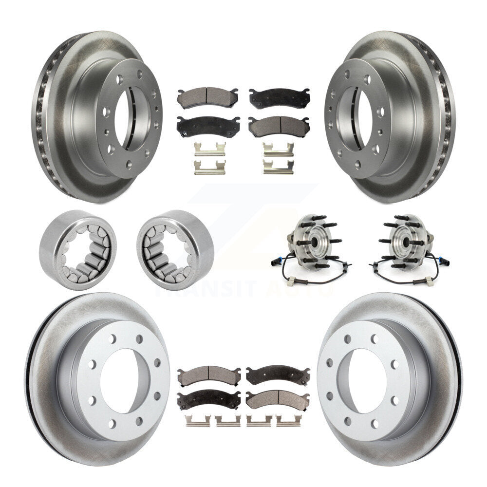 Front Rear Hub Bearings Coated Disc Brake Rotors And Pads Shoes Kit (10Pc) For Hummer H2 KBB-113049