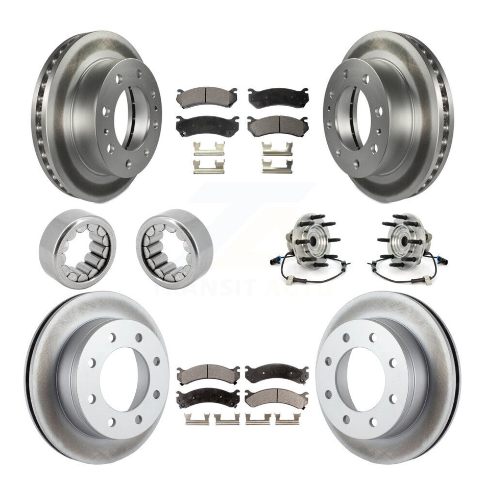 Front Rear Hub Bearings Coated Disc Brake Rotors And Pads Shoes Kit (10Pc) For Hummer H2 KBB-113049