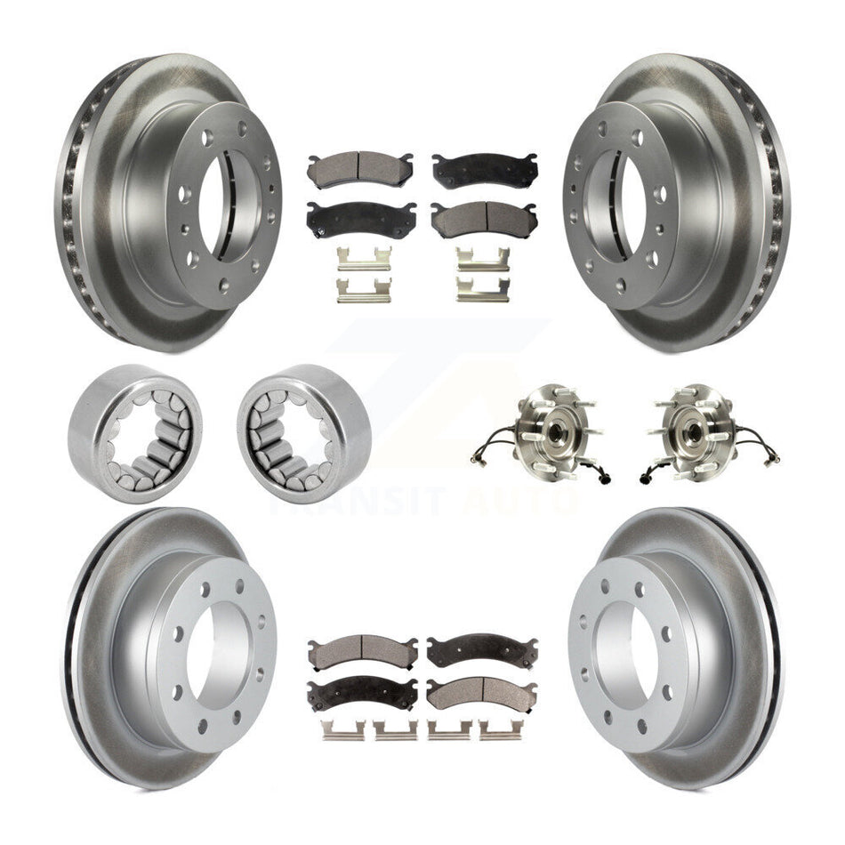 Front Rear Hub Bearing Coat Brake Rotor Pads Shoe Kit (10Pc) For Chevrolet Silverado 2500 KBB-113065