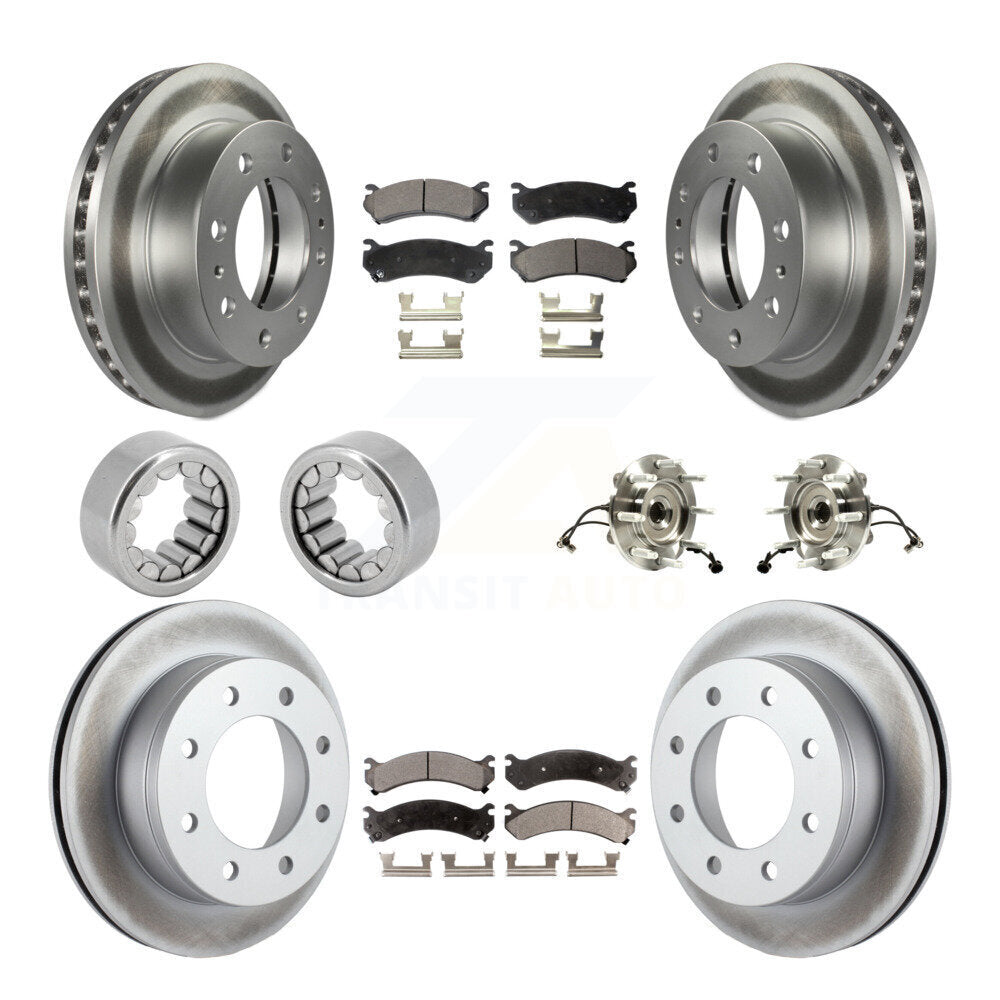 Front Rear Hub Bearing Coated Brake Rotor Pad Shoe Kit (10Pc) For GMC Chevrolet Silverado KBB-113066