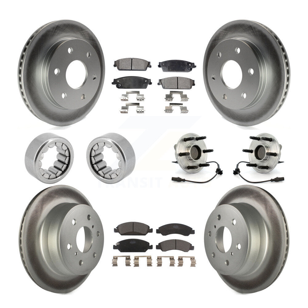 Front Rear Hub Bearing Coated Disc Brake Rotor & Pads Shoe Kit (10Pc) For GMC Sierra 1500 KBB-113071