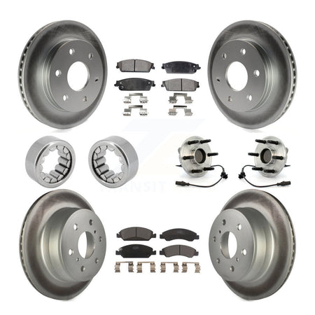 Front Rear Hub Bearing Coated Disc Brake Rotor & Pads Shoe Kit (10Pc) For GMC Sierra 1500 KBB-113071