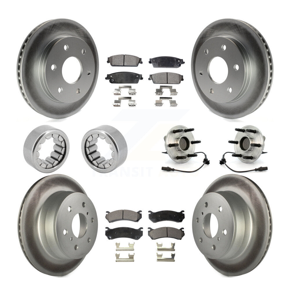 Front Rear Hub Bearing Coat Brake Rotor Pads Shoe Kit (10Pc) For Chevrolet Silverado 1500 KBB-113072