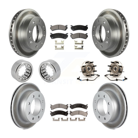Front Rear Bearing Coated Brake Rotor Pad Shoe Kit (10Pc) For Chevrolet Silverado 2500 HD KBB-113074