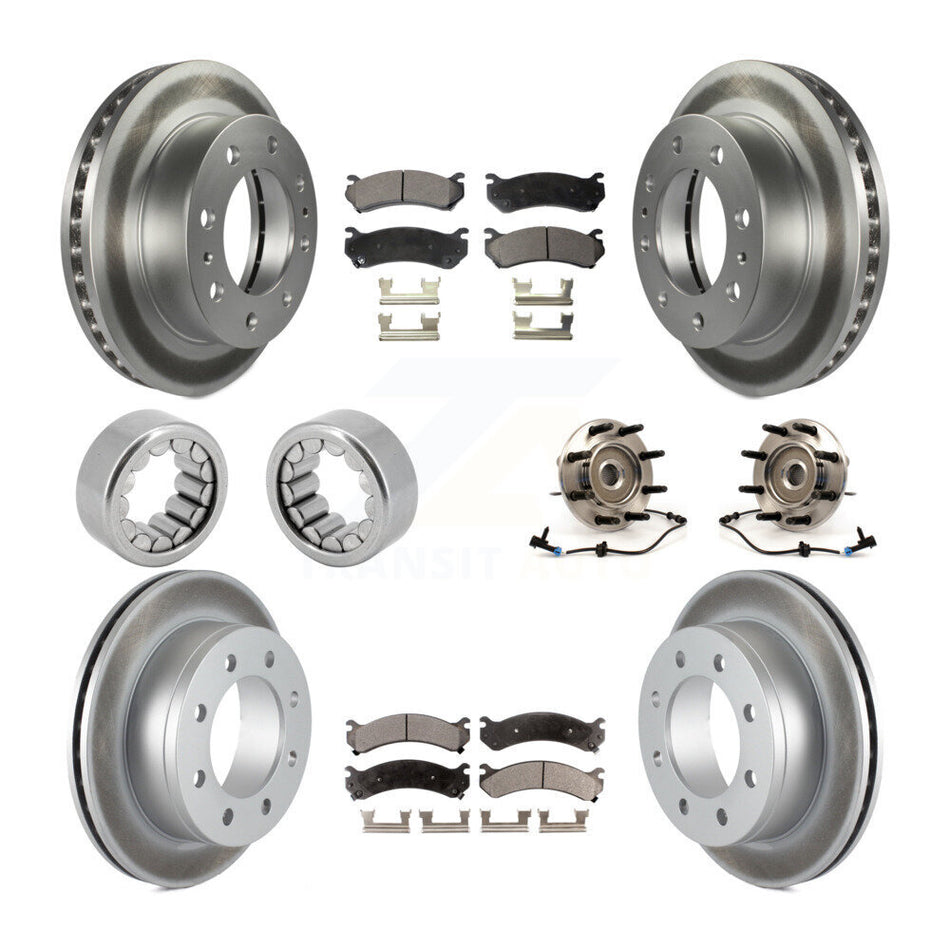 Front Rear Bearing Coated Brake Rotor Pad Shoe Kit (10Pc) For Chevrolet Silverado 2500 HD KBB-113074