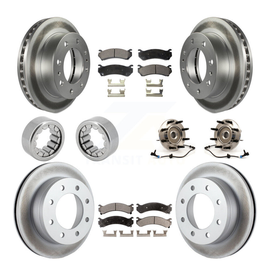 Front Rear Hub Bearing Coat Brake Rotor Pads Shoe Kit (10Pc) For Hummer H2 Chevrolet 2500 KBB-113075