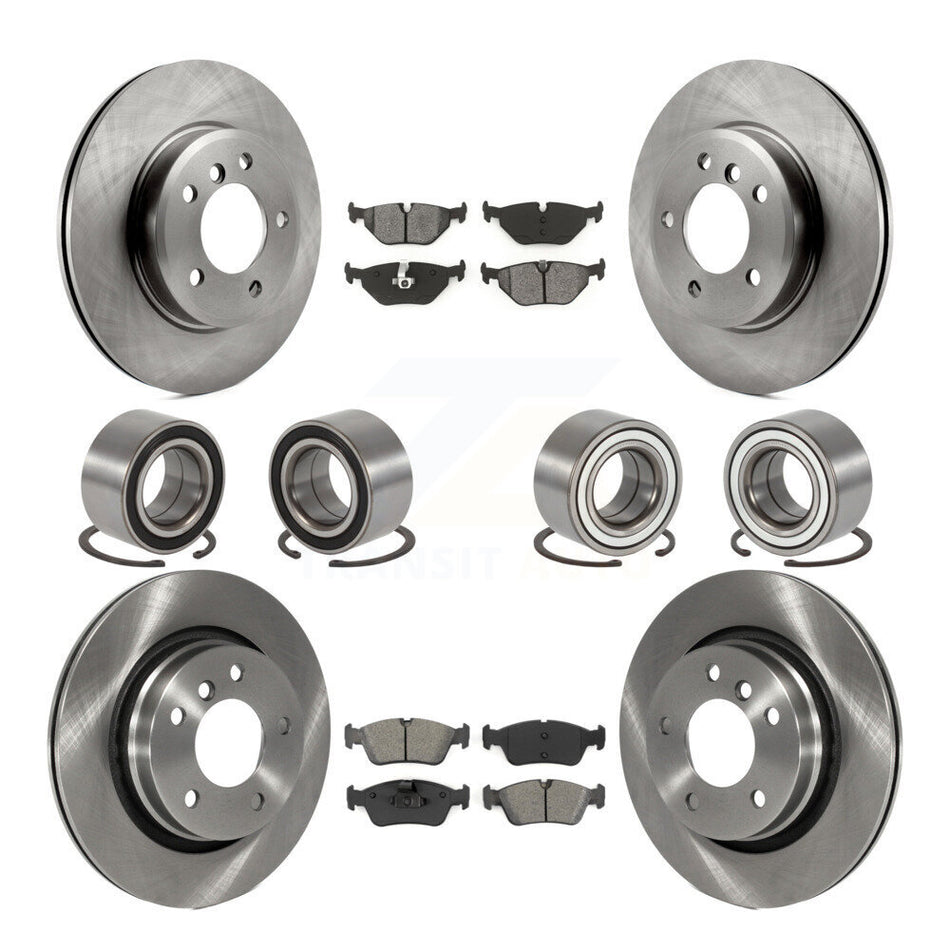 Front Rear Wheel Bearings Disc Brake Rotors And Pads Kit (10Pc) For 2001-2005 BMW 325i KBB-113152