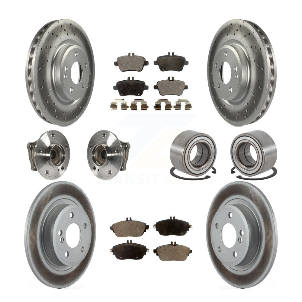 Front Rear Hub Bearing Coat Brake Rotor Pads Kit (10Pc) For 2019 Mercedes-Benz CLA250 FWD KBB-113217