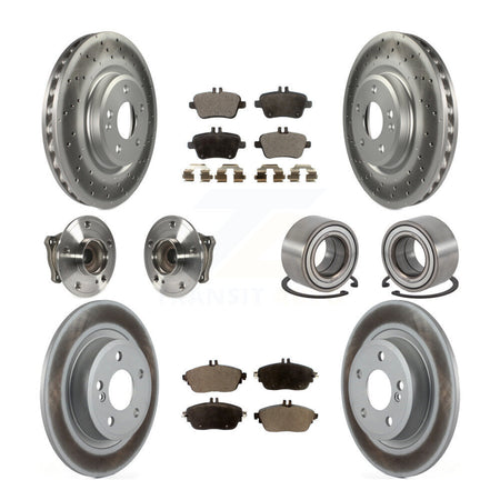 Front Rear Hub Bearing Coat Brake Rotor Pads Kit (10Pc) For 2019 Mercedes-Benz CLA250 FWD KBB-113217