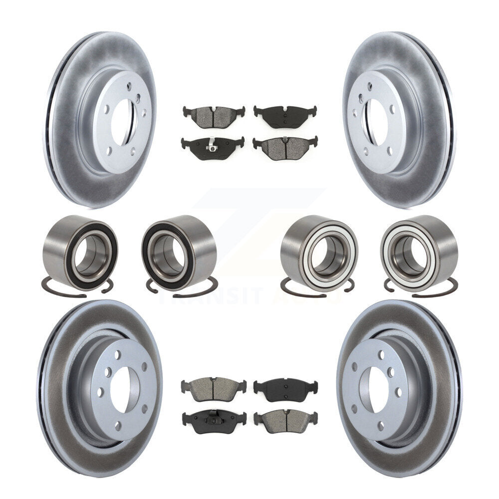 Front Rear Bearings Coated Disc Brake Rotors And Pads Kit (10Pc) For 2001-2005 BMW 325i KBB-113248